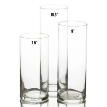 Clear Glass Vase – Cylinder 7.5 inch tall