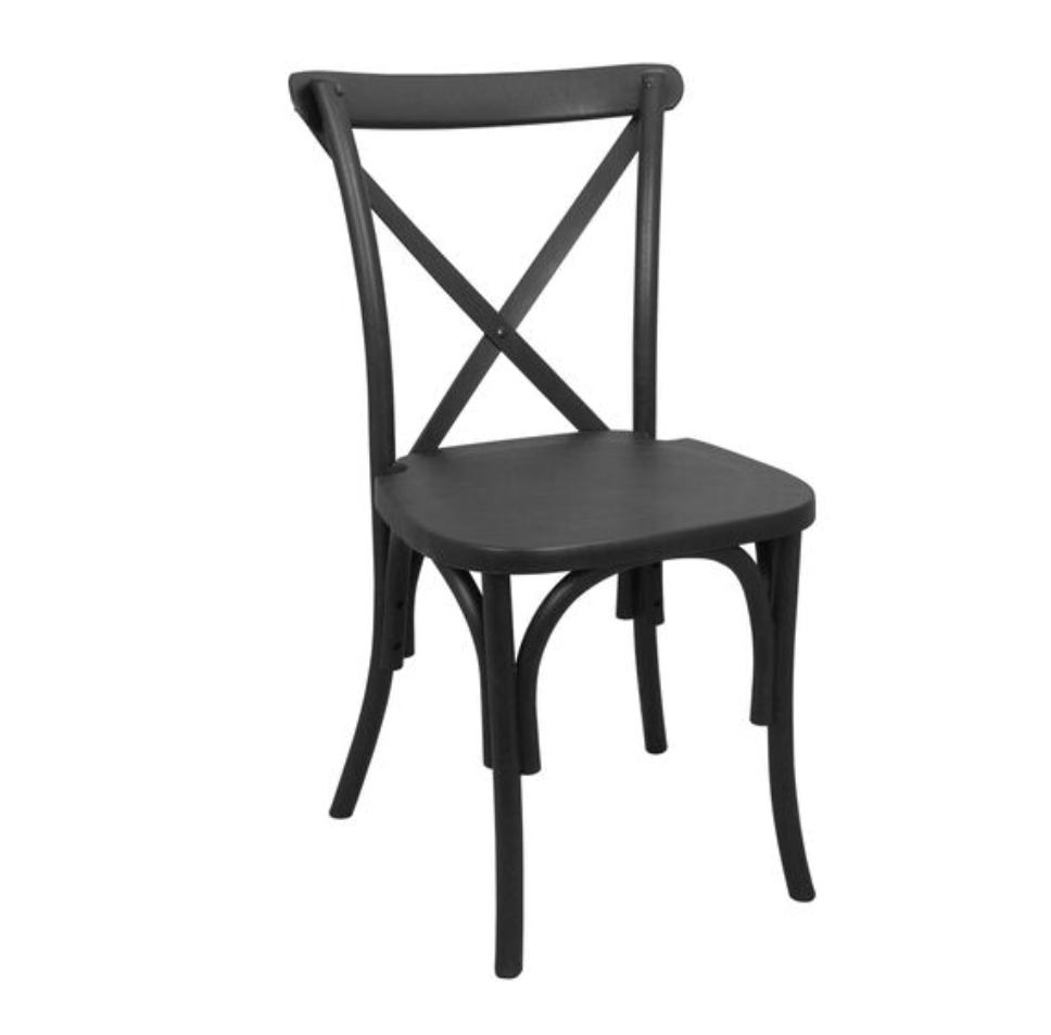 NOVA 535 house chair, BLACK RESIN X-back CHAIR