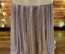 Tulle Sequins Table Linen – 136 Inch Round – Silver